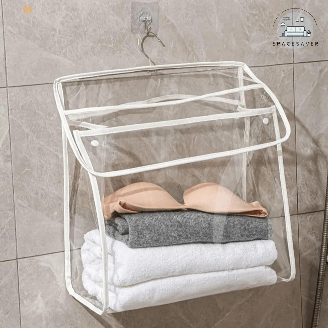 Waterproof Hanging Bag for Bathroom/Clothes Storage Bag for Hanging Clothes During Shower in the Toilet/Clothes Storage Bag for Hanging Clothes During Shower in the Toilet