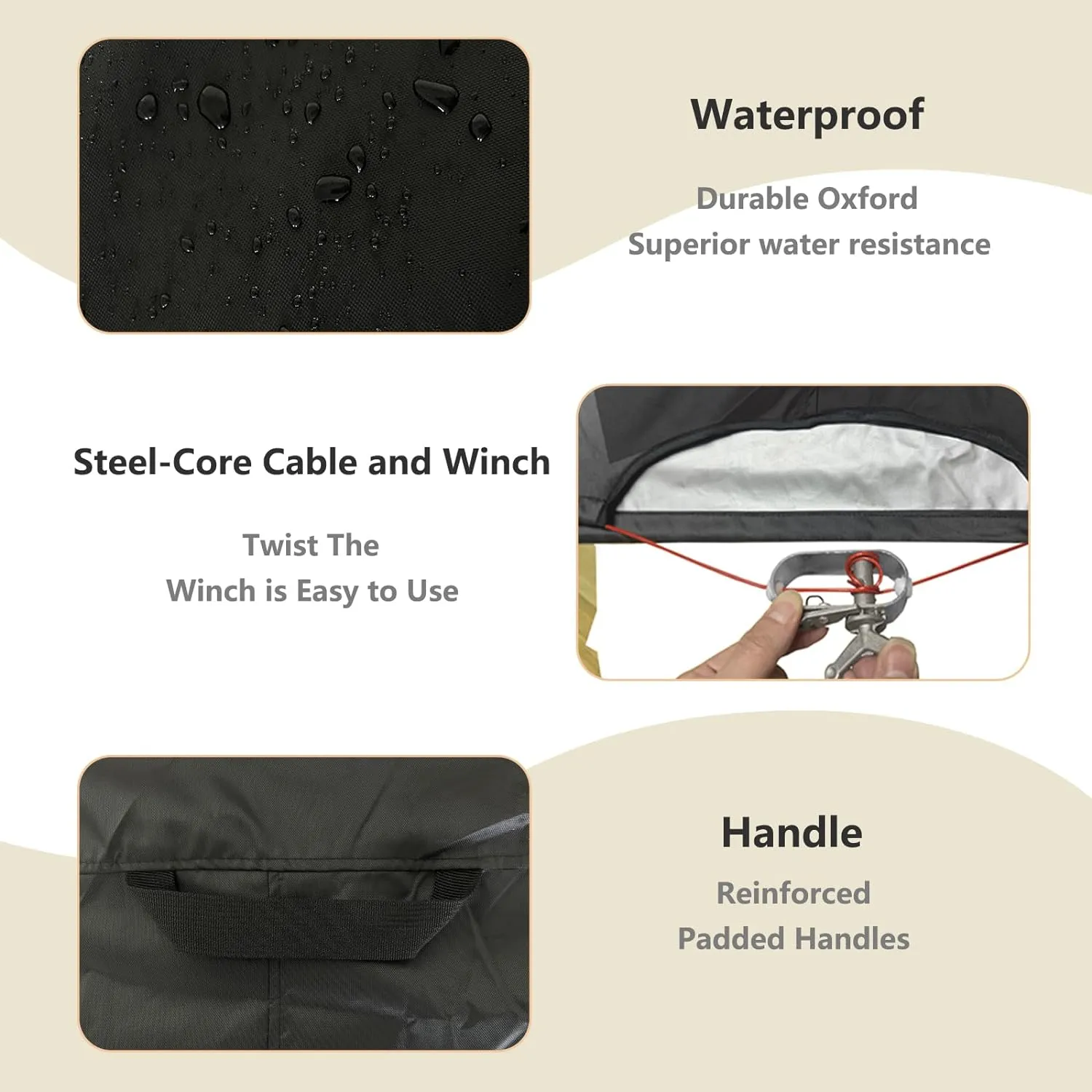 Waterproof Octagon Sandboxes Cover, Upgraded with Wire Rope & Winch Fixed Increase Stability, for 84" X 78" x 9" Kids Outdoor Wooden Sandboxe, Black