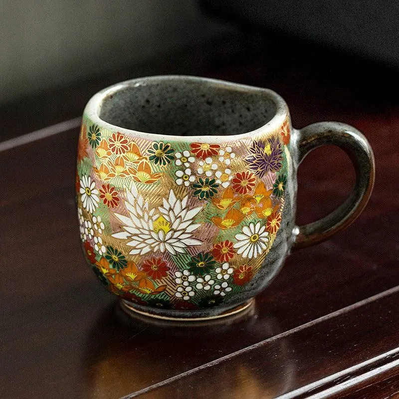 Whimsical Cat Hand-Painted Ceramic Milk Mug
