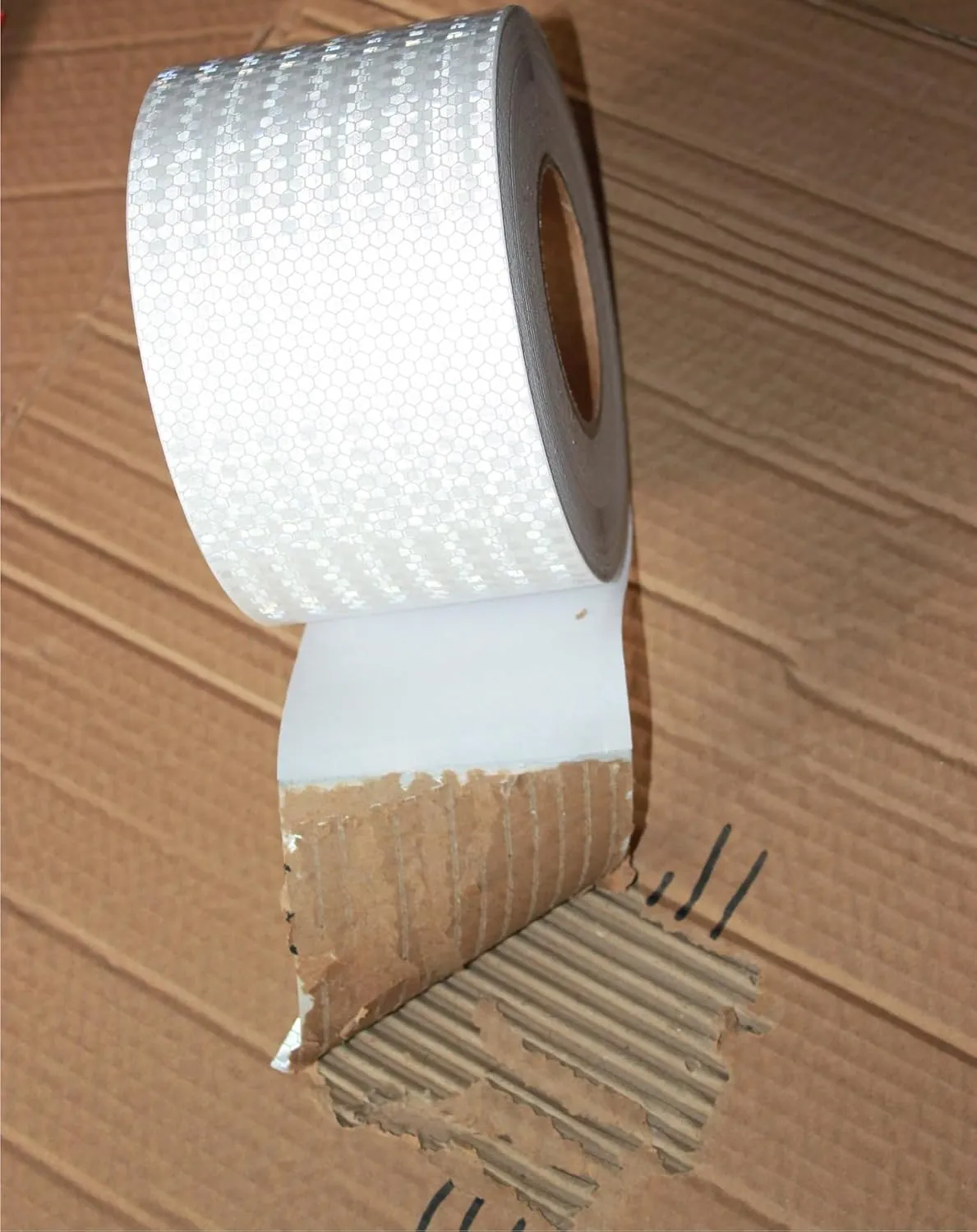 White Reflective Tape 4 inch X 166 feet, Outdoor Waterproof High Visibility Strong Safety Industrial Tape