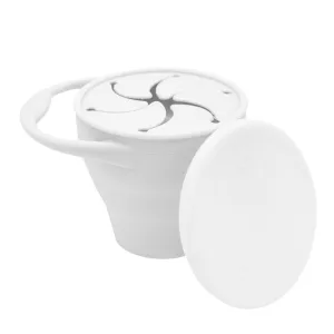 White Silicone Collapsible Snack Cup