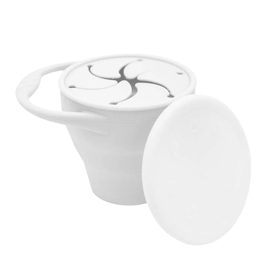 White Silicone Collapsible Snack Cup