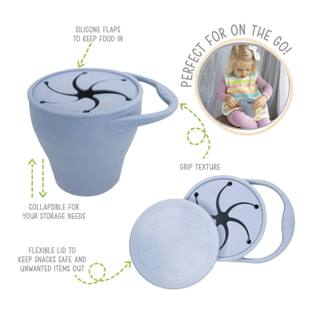 White Silicone Collapsible Snack Cup