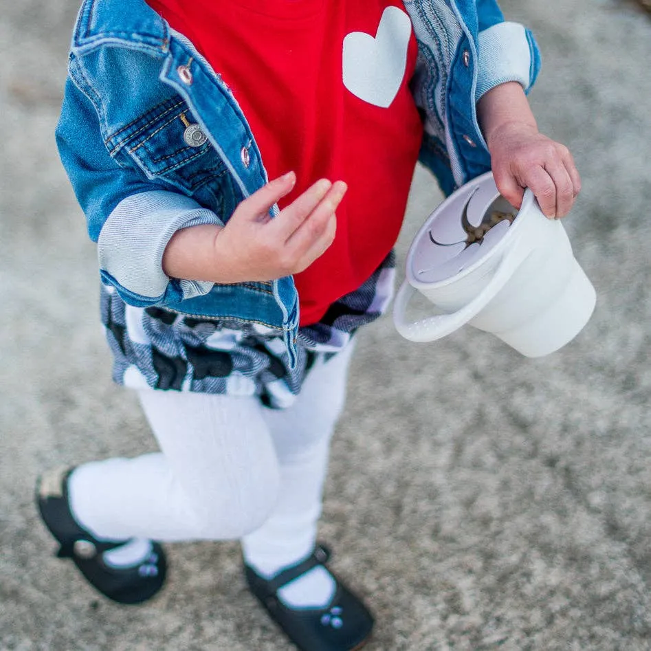 White Silicone Collapsible Snack Cup