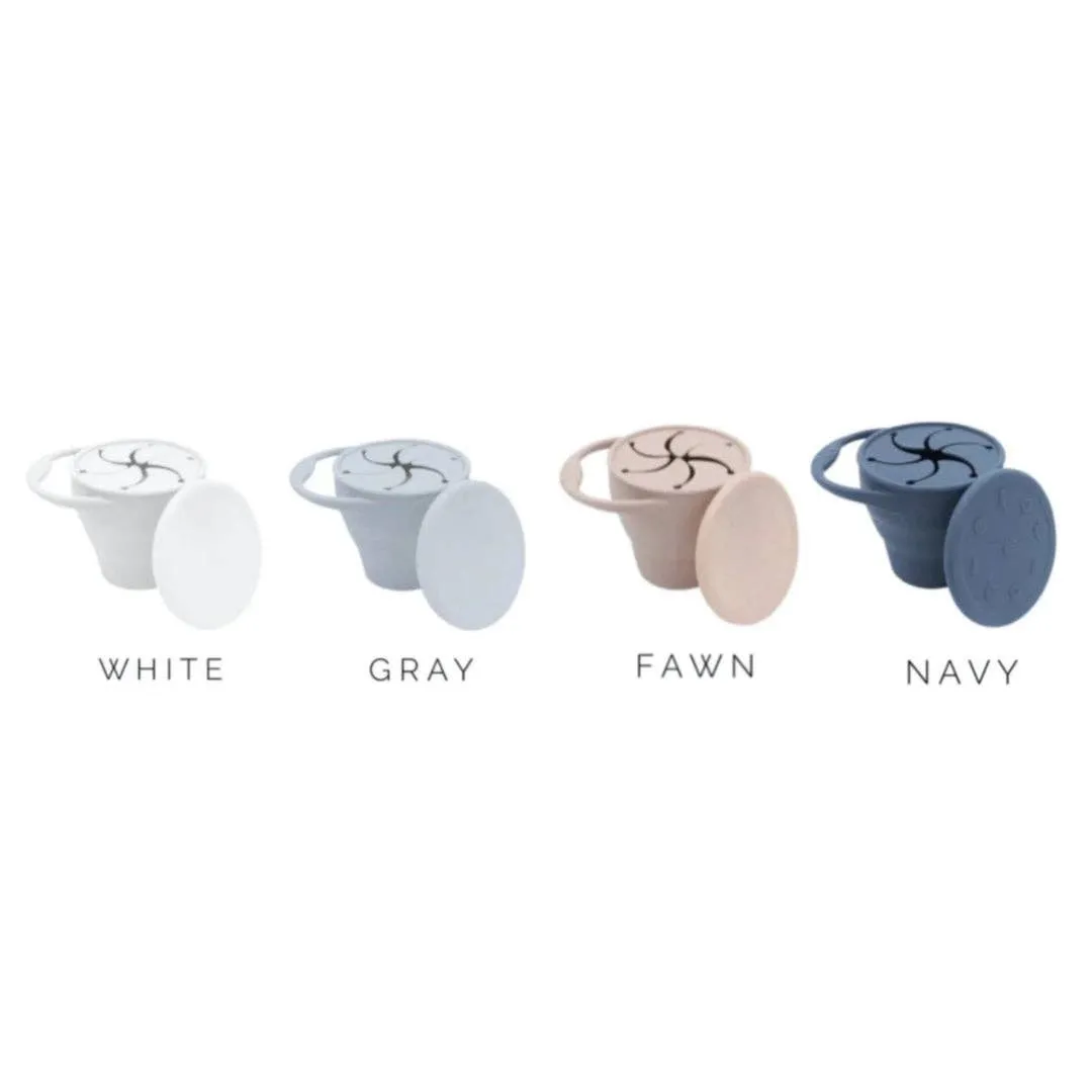 White Silicone Collapsible Snack Cup