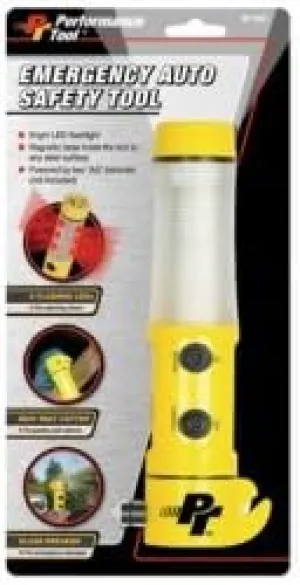 Wilmar (WLMW1553) Emergency Rescue Tool, Flashlight, Red Alert Lights, Seat Belt Cutter, Glass Breaker, Magnetic Base