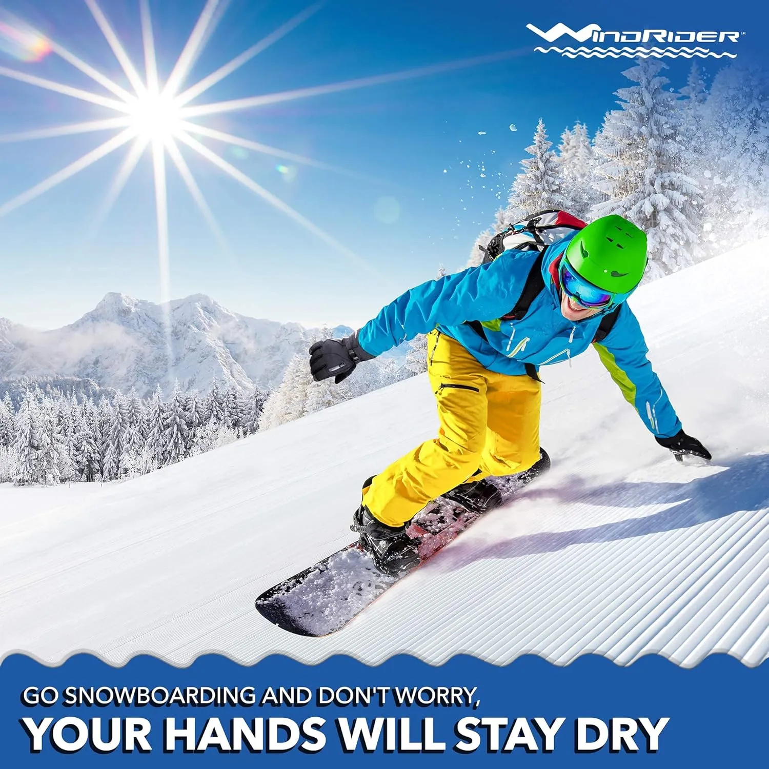 WindRider Rugged Waterproof Winter Gloves | Touchscreen Compatible | Cordura Shell, Thinsulate Insulation | Ice Fishing, Skiing, Sledding, Snowboard | for Women or Men
