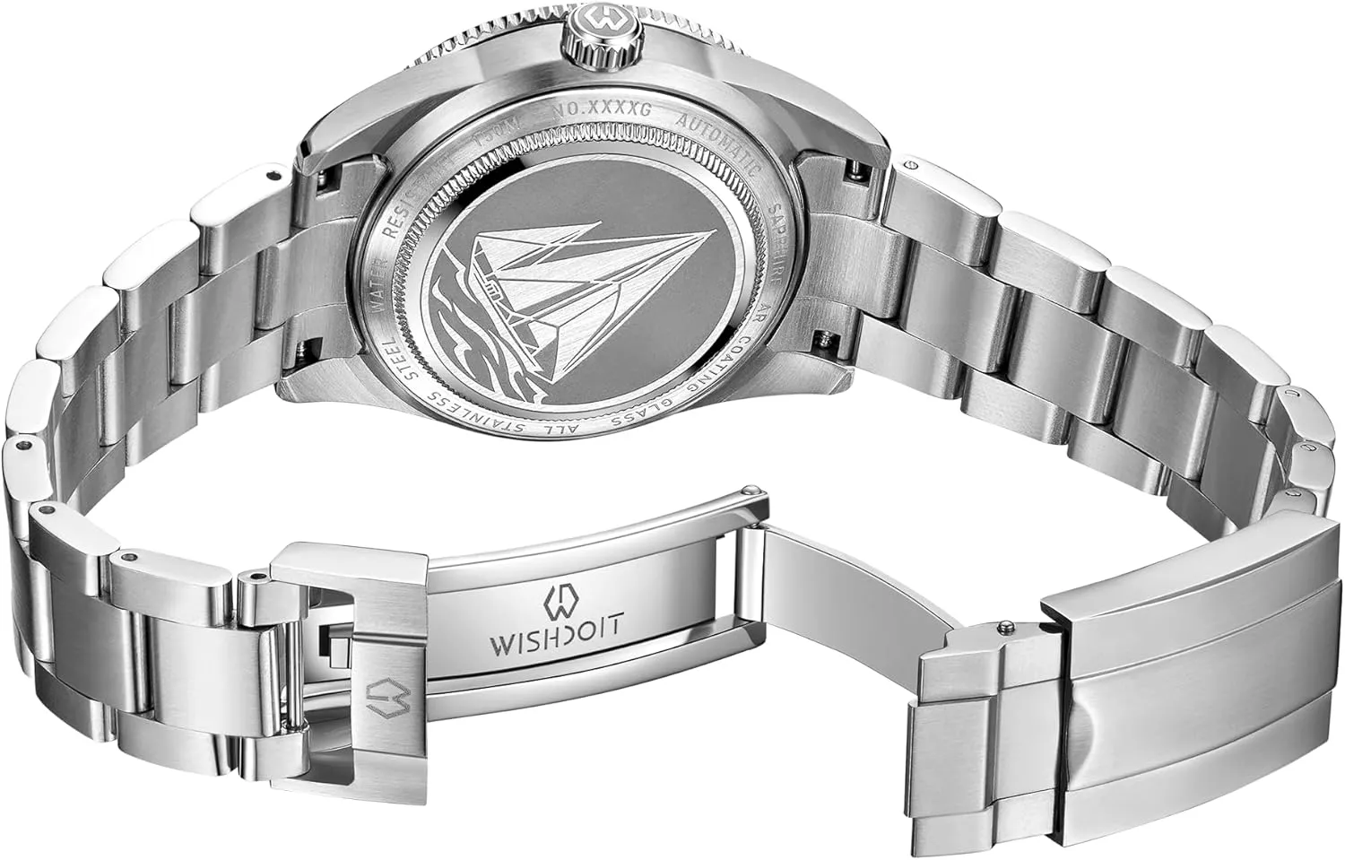 WISHDOIT Men's Watch 15ATM Diving Watch NH35 Movement Automatic Mechanical Wristwatch Hardness Sapphire Glass Comfortable Stainless Steel Band Super Luminous Watch for Men
