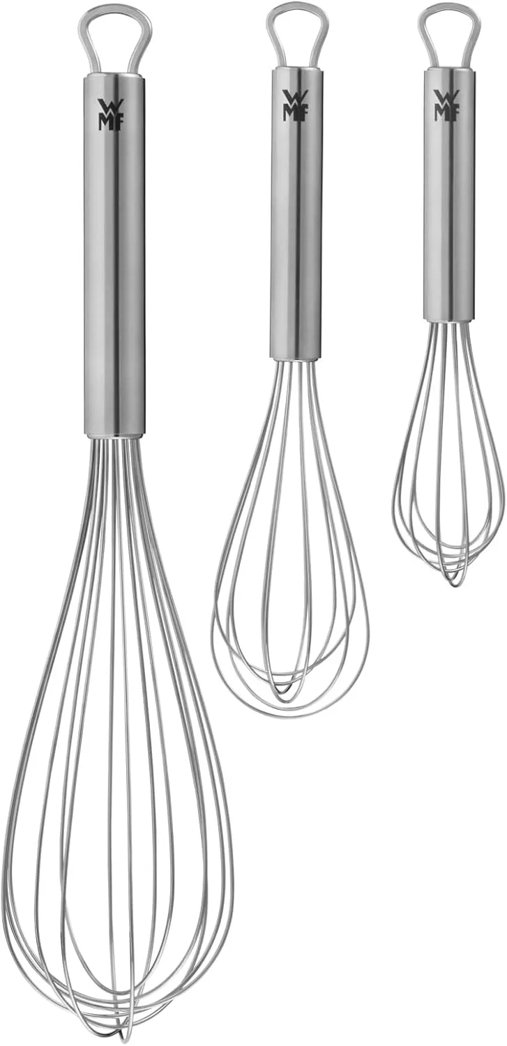 WMF Profi Plus Whisk Set of 3, Whisk Stainless Steel Partially Matte, Whisk, Whisk, Whisk, Dishwasher-Safe