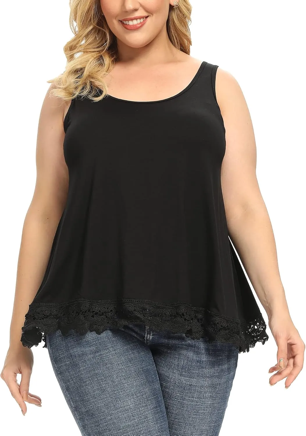 Women's Cami with Built in Bra Cup Casual Flowy Swing Pleated Tank Top with Adjustable Strap (S-4XL)