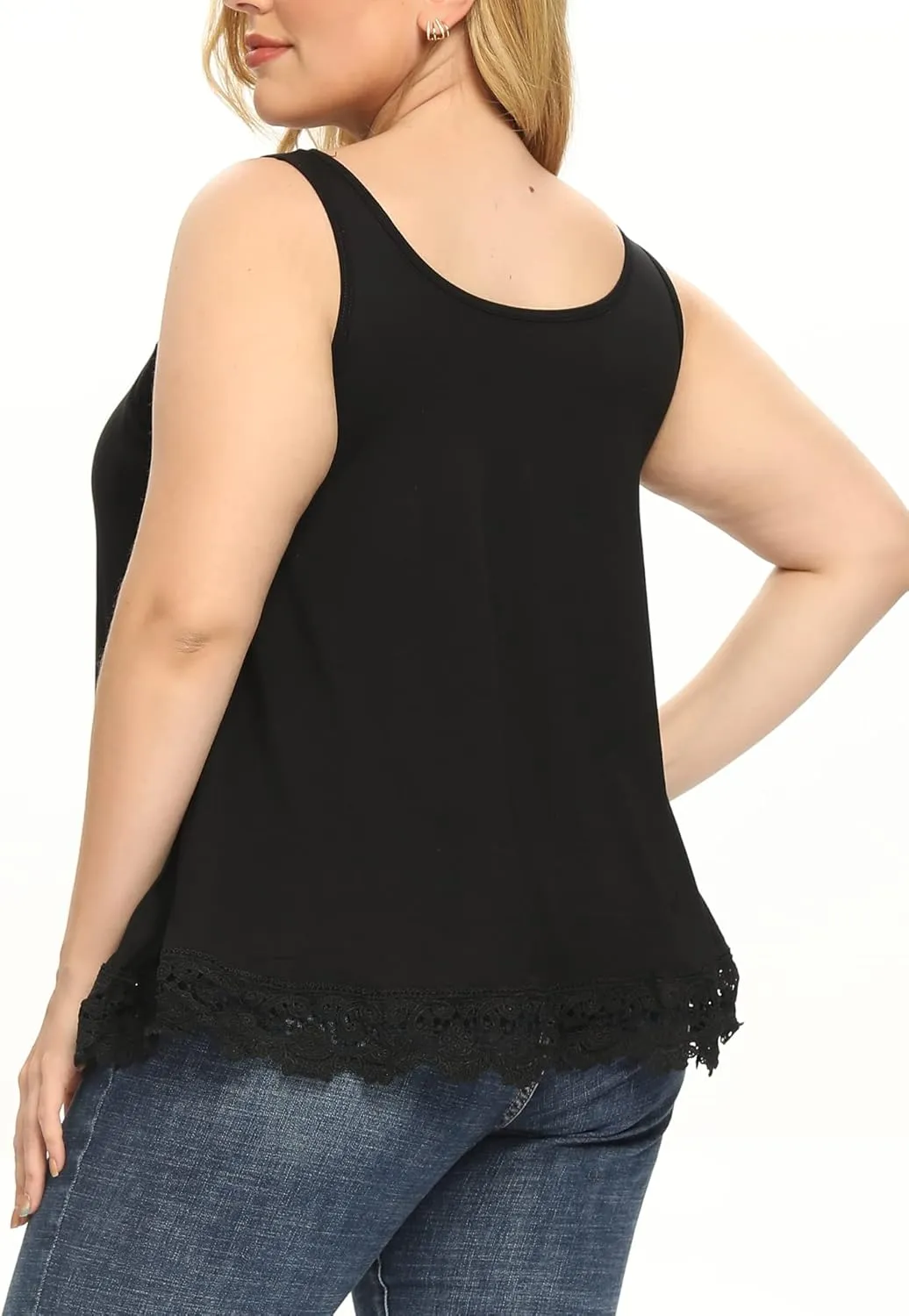 Women's Cami with Built in Bra Cup Casual Flowy Swing Pleated Tank Top with Adjustable Strap (S-4XL)