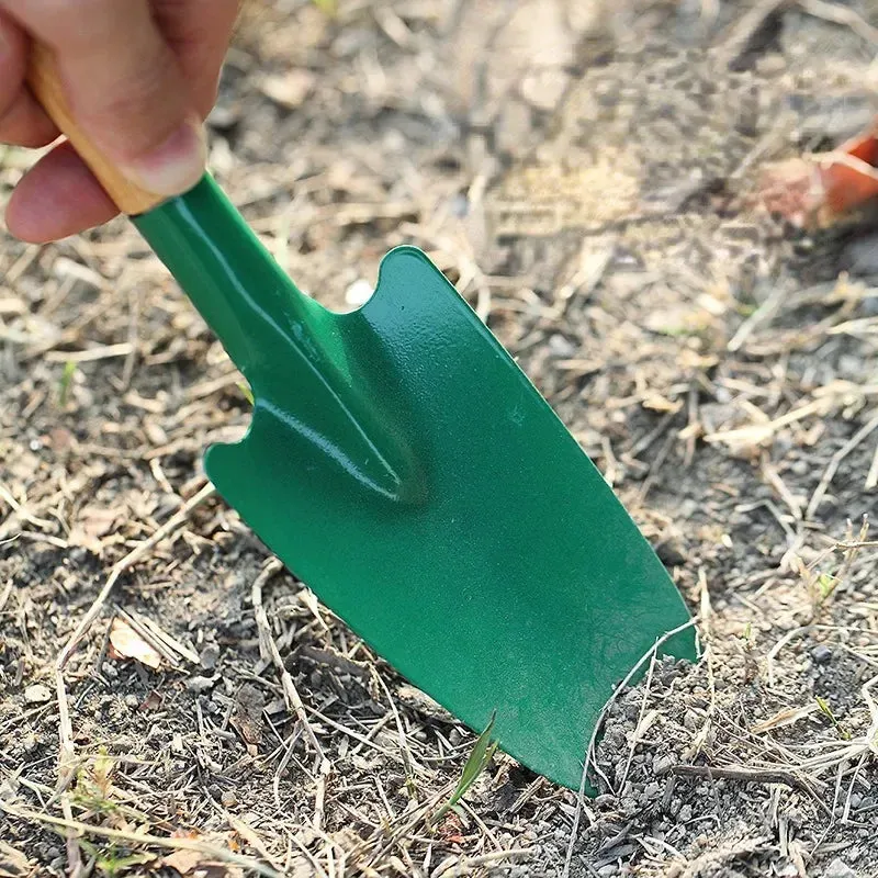 Wooden Handle Reinforced Gardening Shovel Loose Soil Planting Easy Use