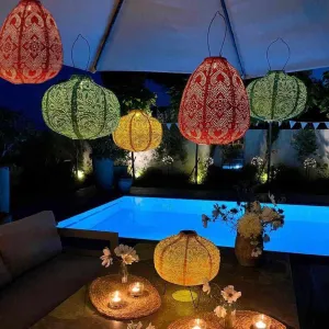 x12 Solar Lantern Pumpkins & Dome