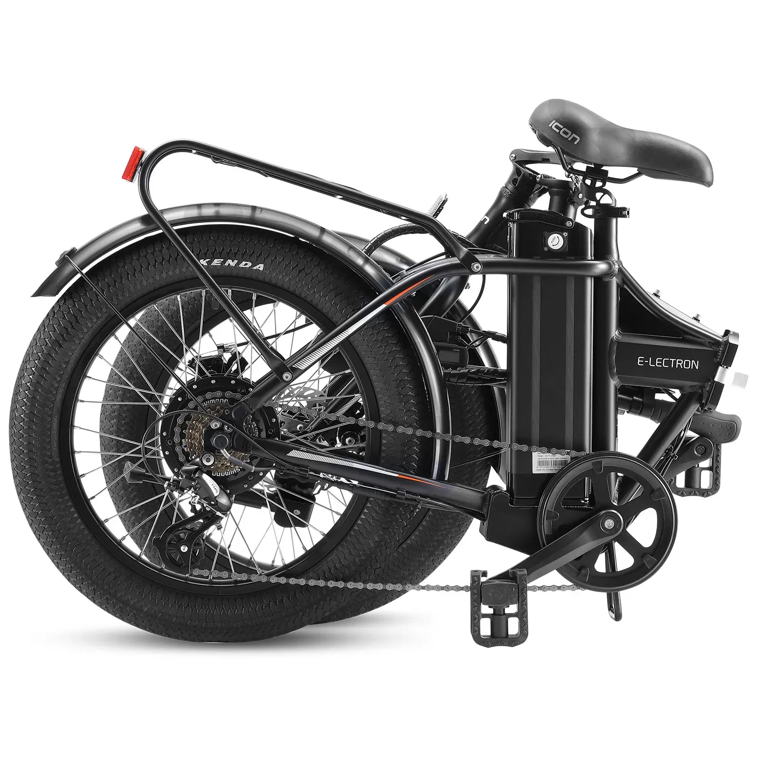 XDS Icon E-Lectron Folding E-Bike 20x3.0" Wheels Black