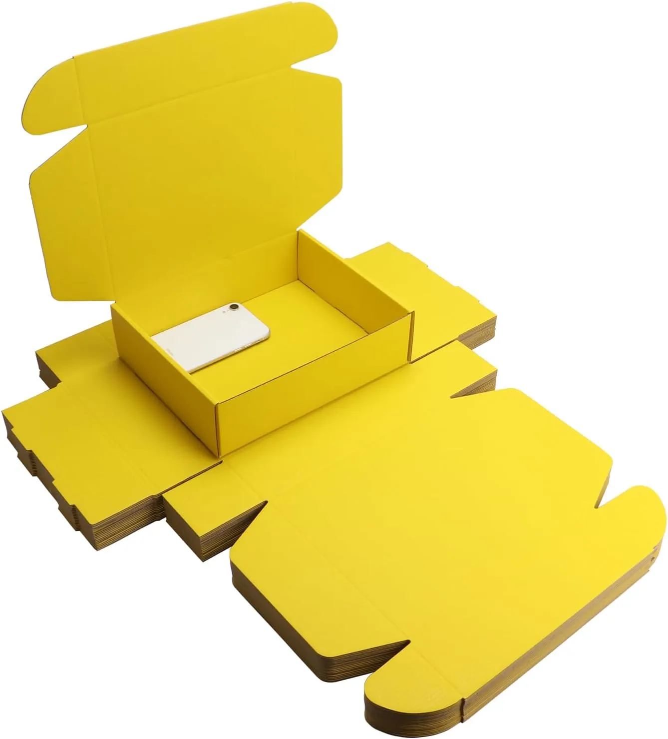 Yellow Hard Corrugated Cardboard Shipping Box - Gift Wrap Box for Bridesmaid Proposal, Wedding, Christmas, Anniversary - Anti-Impact, Suitable for E-Commerce Packaging with Lids