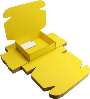 Yellow Hard Corrugated Cardboard Shipping Box - Gift Wrap Box for Bridesmaid Proposal, Wedding, Christmas, Anniversary - Anti-Impact, Suitable for E-Commerce Packaging with Lids