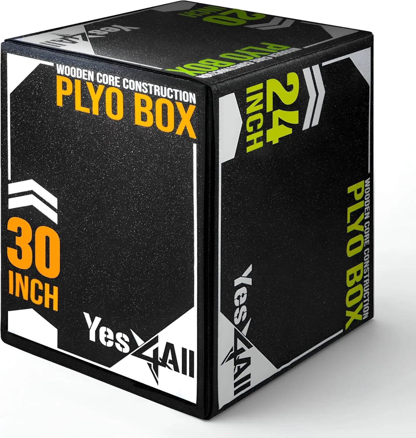Yes4All 3-in-1 Soft-Padded Plyo Box With Wooden Core, Non-Slip Multi-Use Cushioned Plyometric Jump Box for Jumping, Conditioning, Strength Training