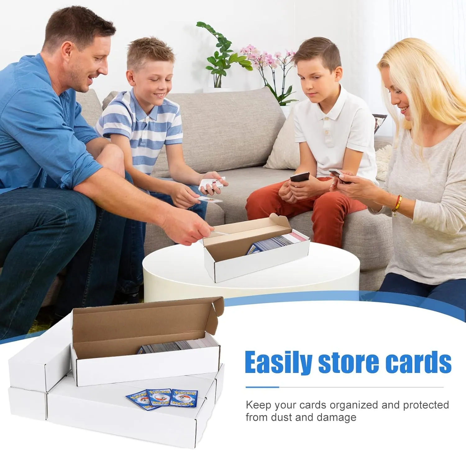 Yexiya 800 Count Storage Box Card Holders for Trading Cards Sports Note Collector Box Trading Note Organizer for Gaming Sports Collecting(6 Pcs)