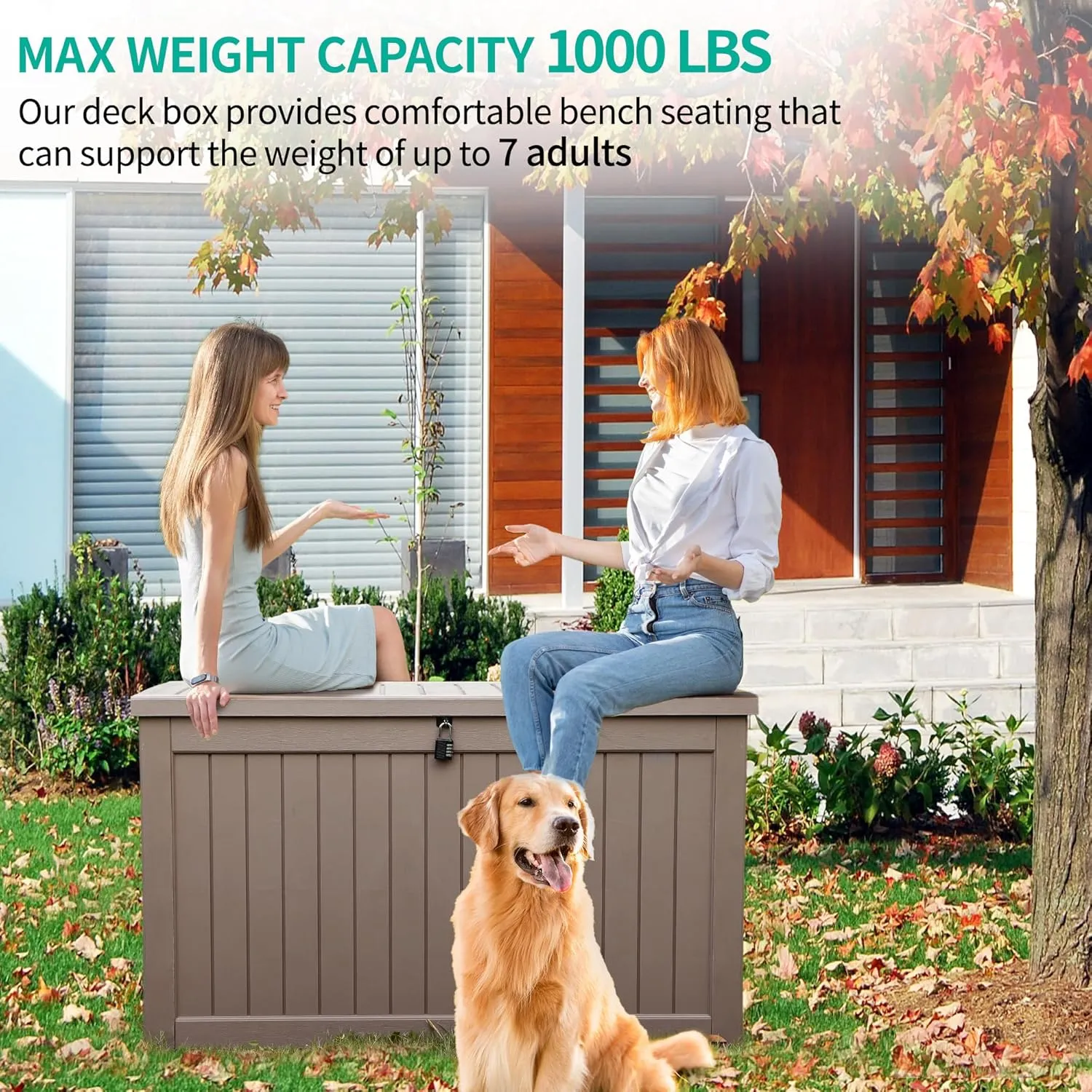 YITAHOME 230 Gallon Large Outdoor Storage XXL Deck Box for Patio Furniture, Outdoor Cushions, Garden Tools and Sports/Pools Equipment, Waterproof Resin, Lockable, Taupe