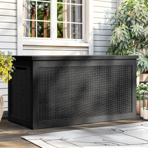 YITAHOME 260 Gallon Outdoor Storage Box, Large Water Resistant Resin Deck Box, Indoor Outdoor Lockable Storage Container for Patio, Garden, Cushions, Tools, Equipment(Black)