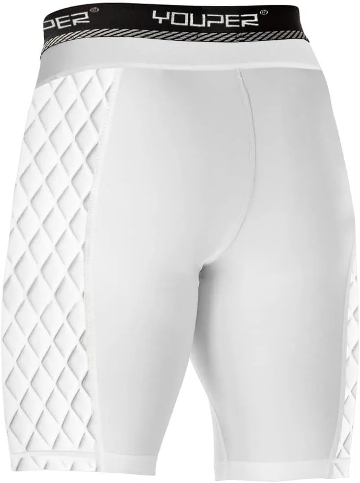 Youper Adult Elite Compression Padded Sliding Shorts w/Protective Athletic Cup for Baseball, Football
