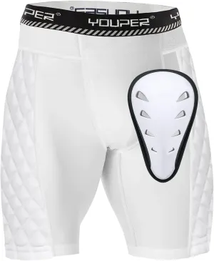 Youper Adult Elite Compression Padded Sliding Shorts w/Protective Athletic Cup for Baseball, Football