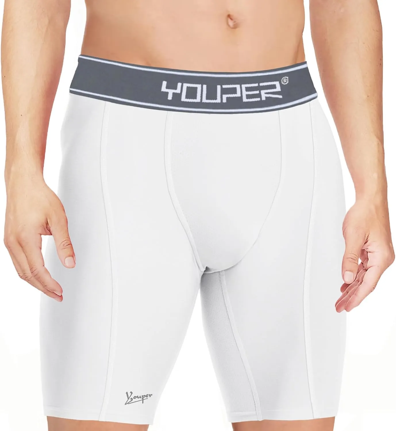 Youper Boys Athletic Supporter, Compression Shorts w/Soft Protective Athletic Cup, Youth Sizes