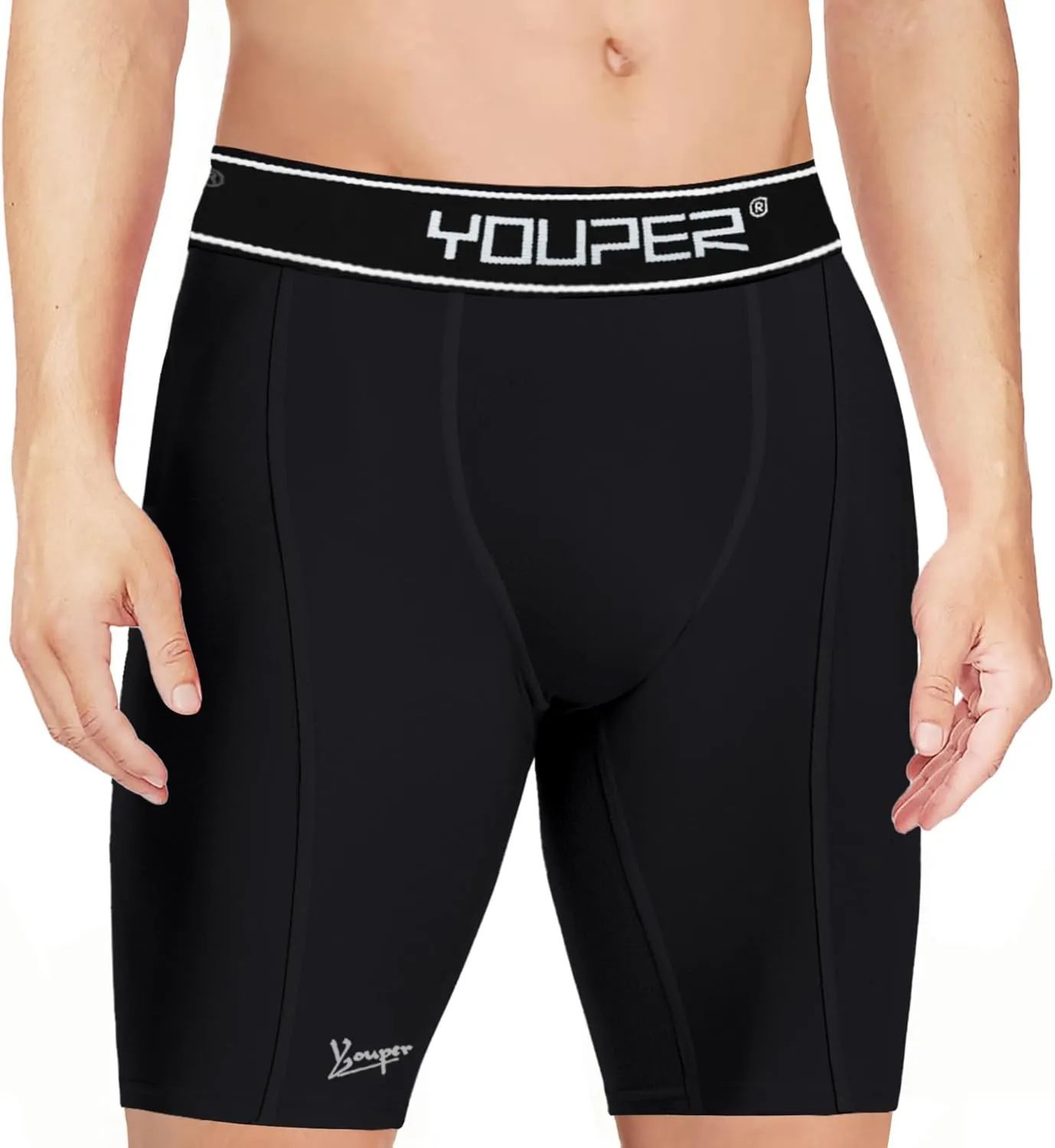 Youper Boys Athletic Supporter, Compression Shorts w/Soft Protective Athletic Cup, Youth Sizes