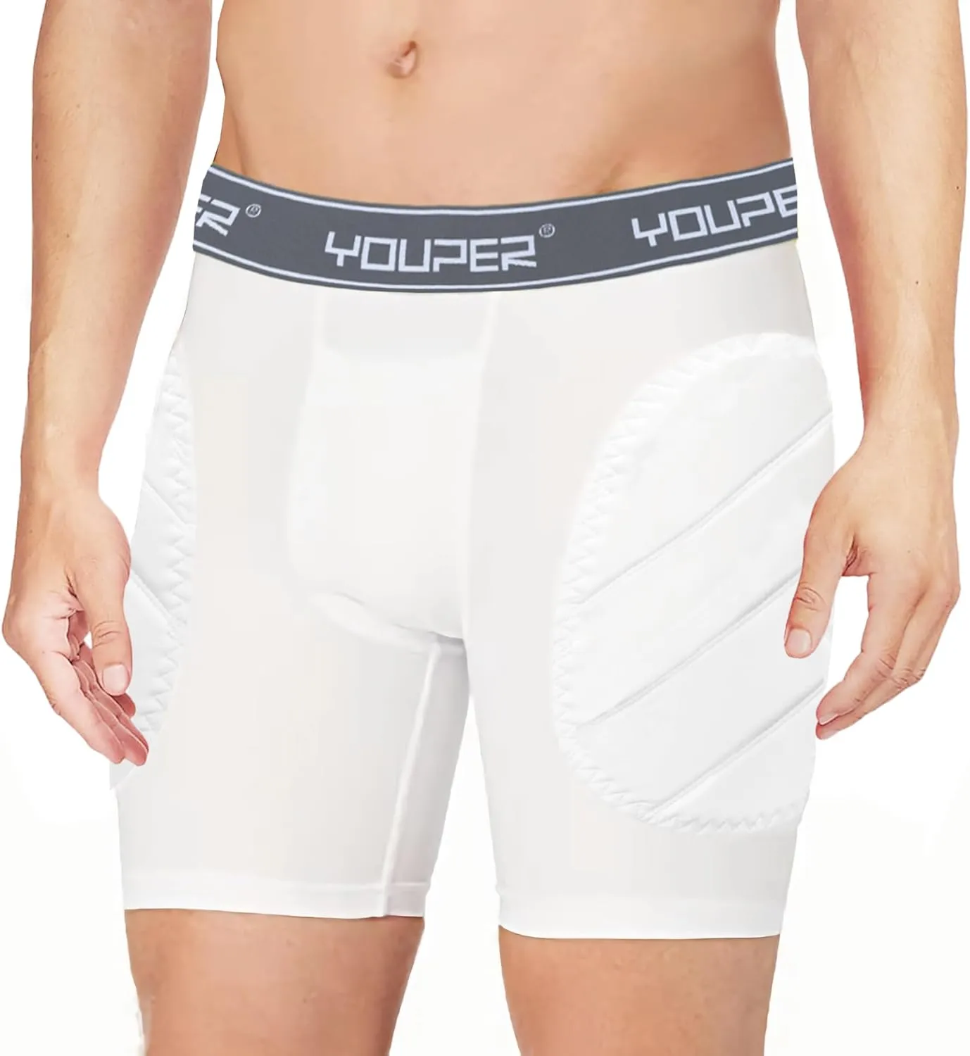 Youper Boys Youth Padded Sliding Shorts with Soft Protective Athletic Cup for Baseball, Football, Lacrosse