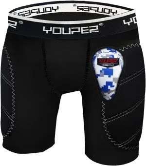 Youper Boys Youth Padded Sliding Shorts with Soft Protective Athletic Cup for Baseball, Football, Lacrosse