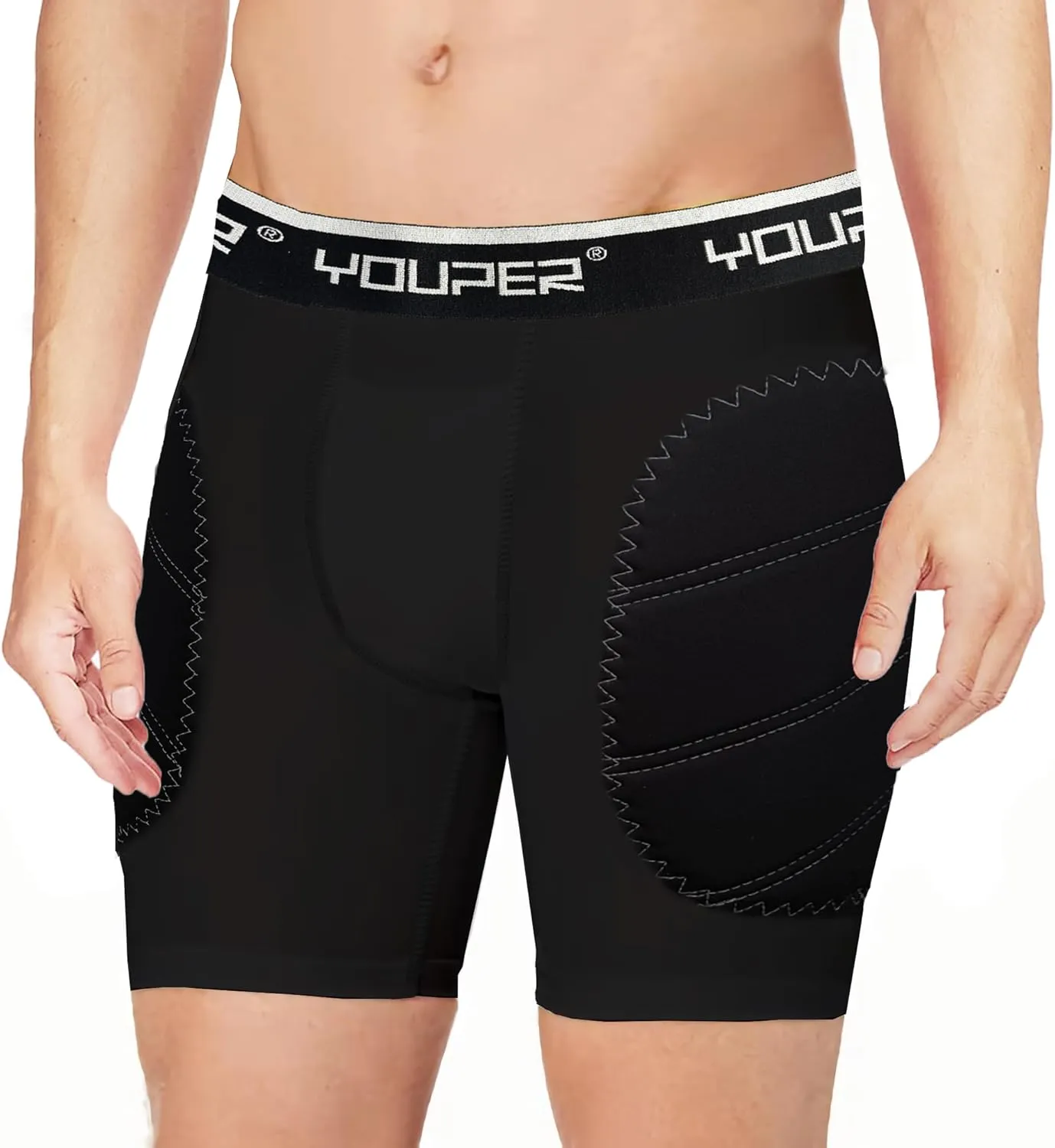 Youper Boys Youth Padded Sliding Shorts with Soft Protective Athletic Cup for Baseball, Football, Lacrosse