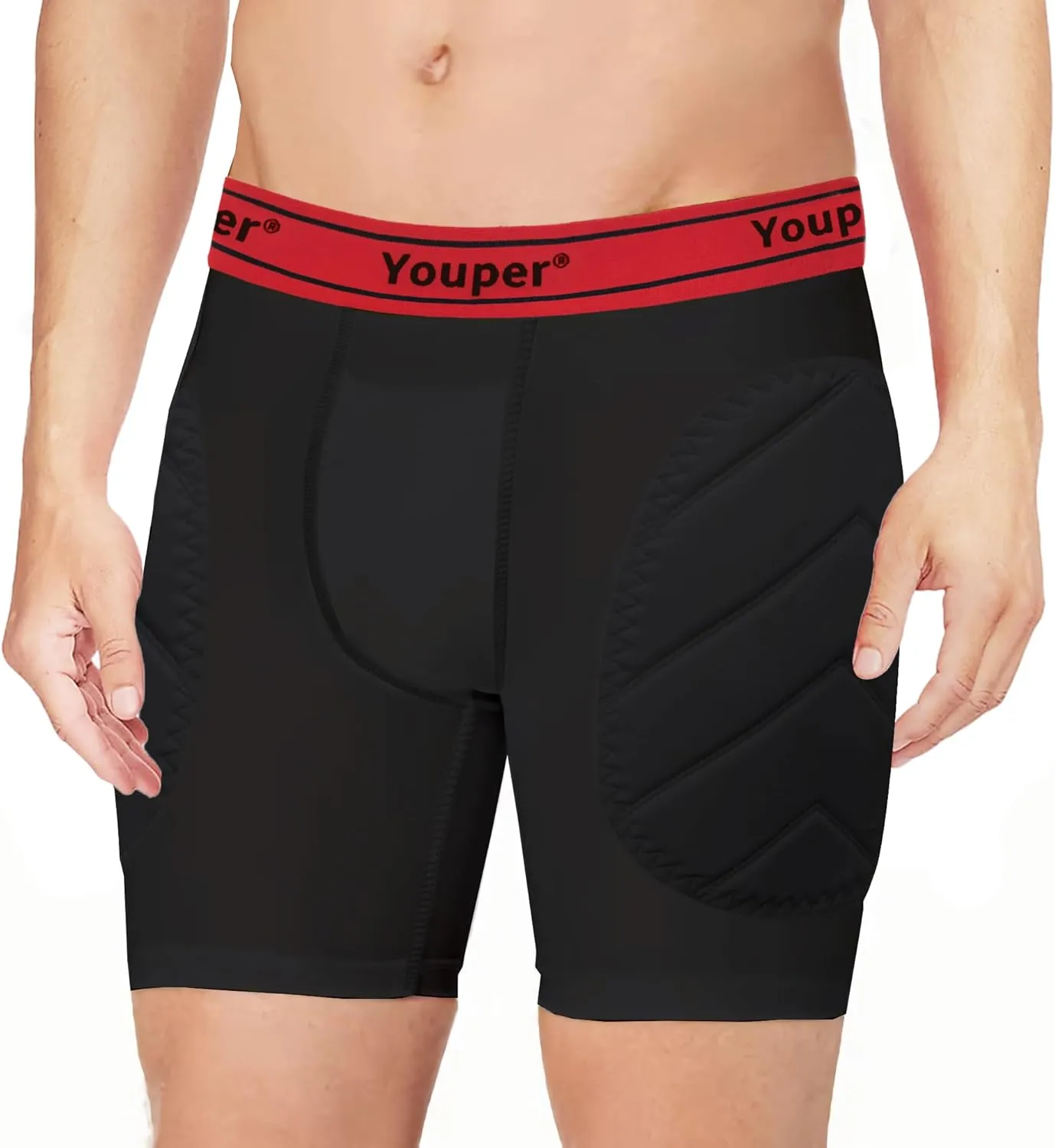 Youper Boys Youth Padded Sliding Shorts with Soft Protective Athletic Cup for Baseball, Football, Lacrosse