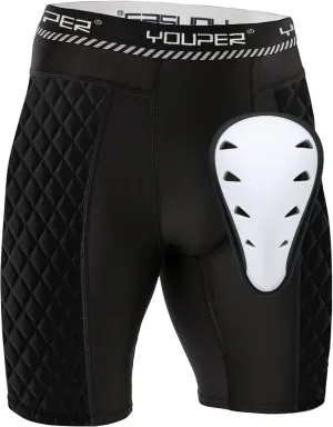 Youper Youth Boys Padded Sliding Shorts with Elite Protective Cup for Football, Baseball & Hockey