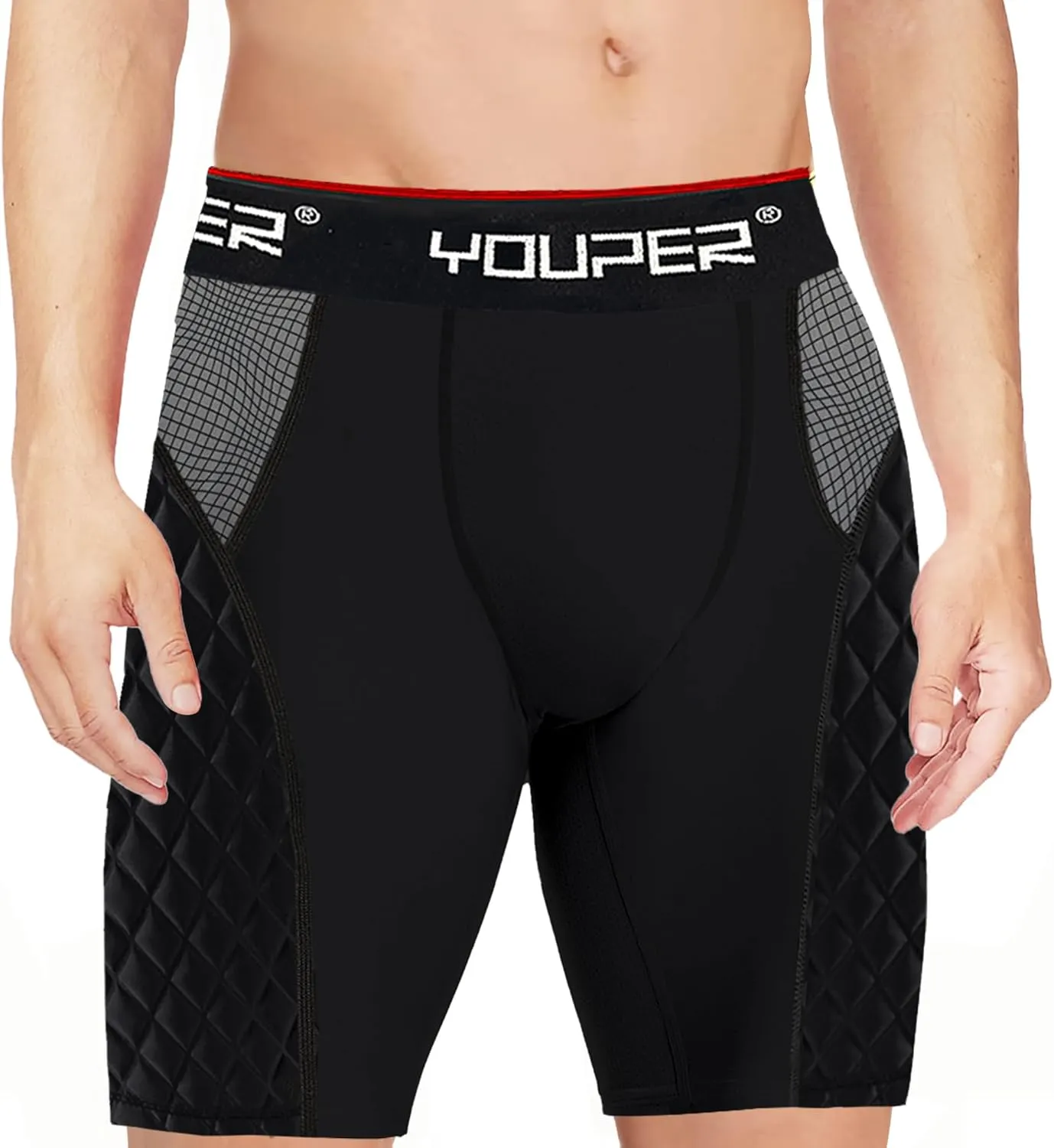 Youper Youth Boys Padded Sliding Shorts with Elite Protective Cup for Football, Baseball & Hockey