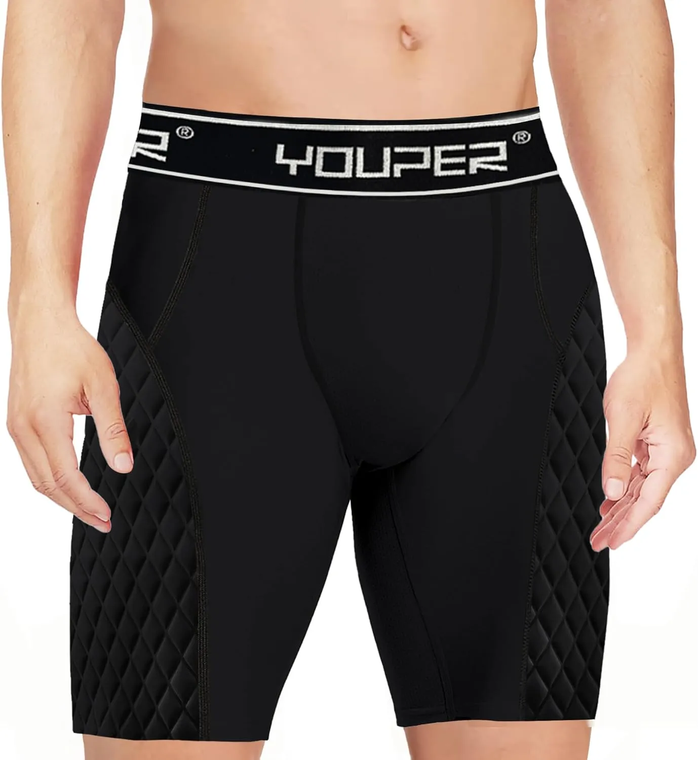 Youper Youth Elite Compression Padded Sliding Shorts w/Cup Pocket for Baseball, Football