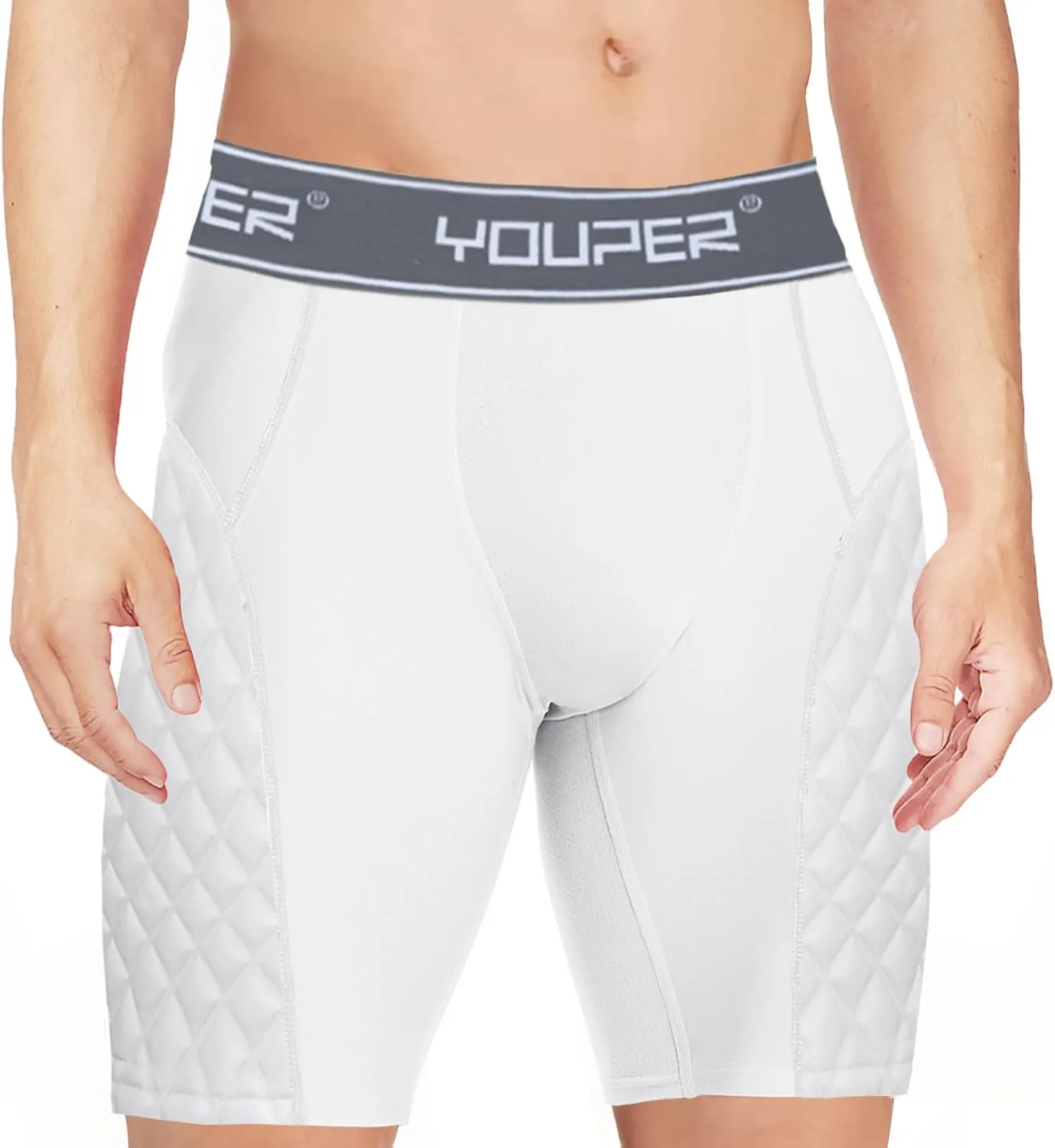 Youper Youth Elite Compression Padded Sliding Shorts w/Cup Pocket for Baseball, Football