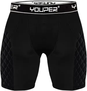 Youper Youth Elite Compression Padded Sliding Shorts w/Cup Pocket for Baseball, Football