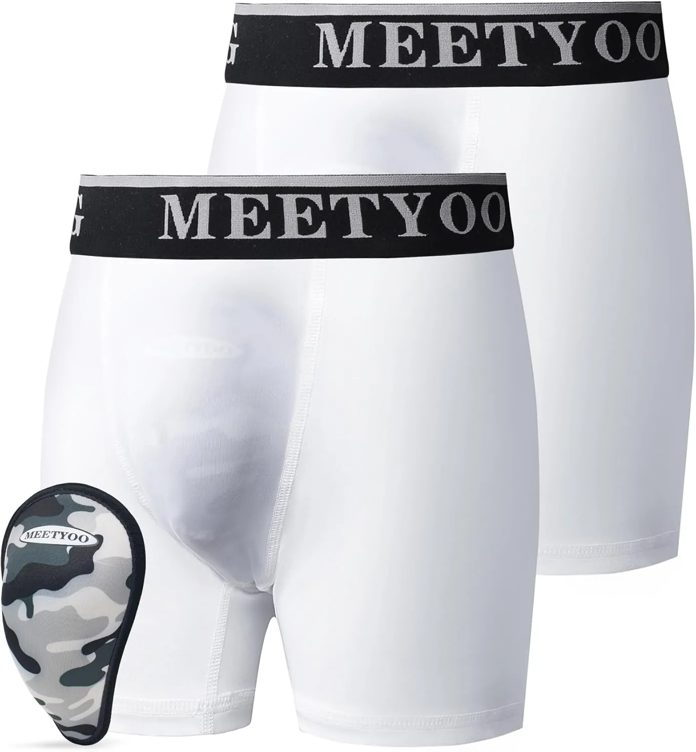 Youth Boys Athletic Compression Sliding Shorts with Soft Cup Pocket for Baseball Football Lacrosse Hockey