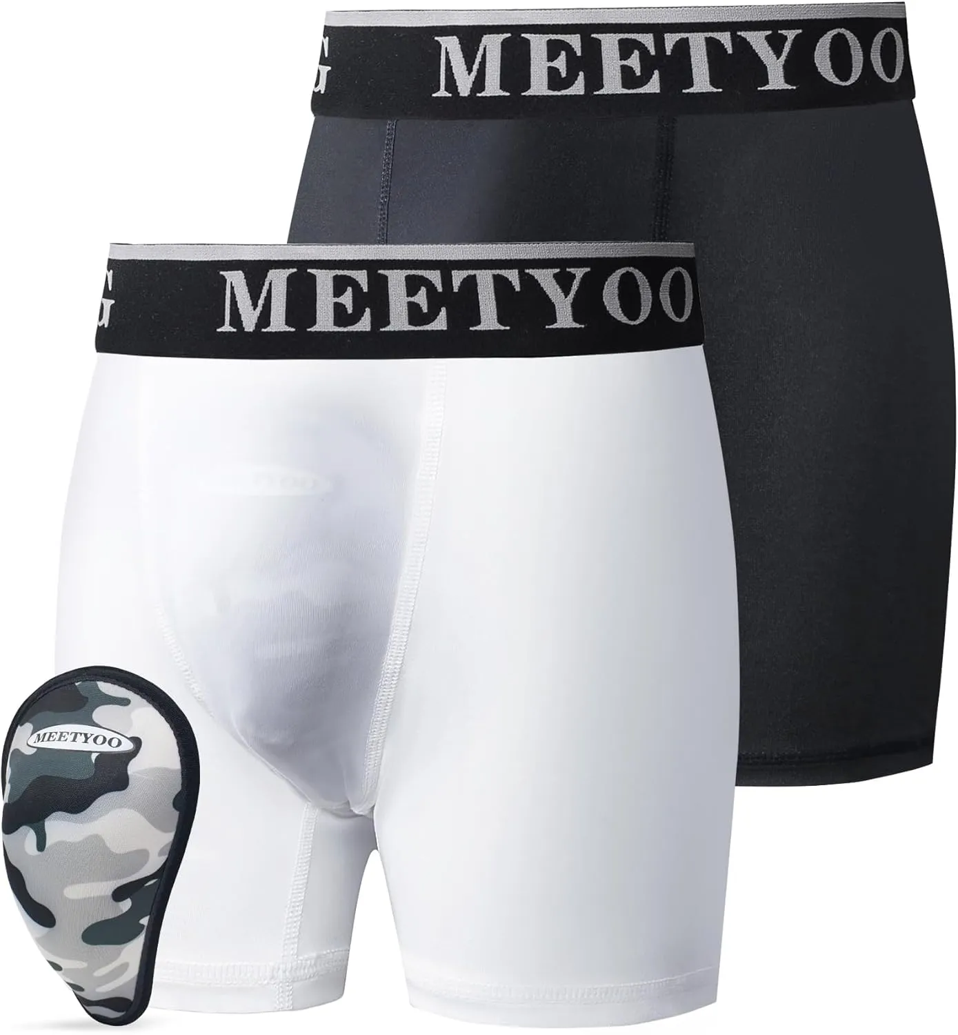 Youth Boys Athletic Compression Sliding Shorts with Soft Cup Pocket for Baseball Football Lacrosse Hockey