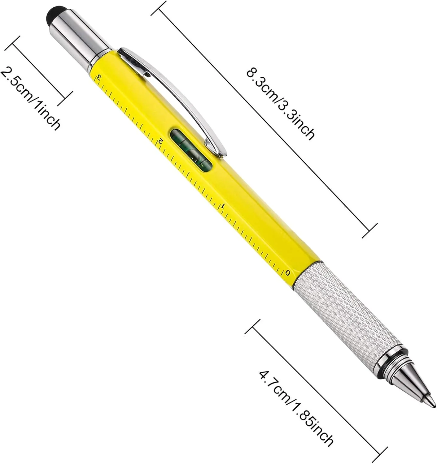 Zhanmai 16 Pieces 8 Pcs Gifts for Men Fathers Day Dad Gifts from Daughter Son Wife 6 in 1 Multitool Pen Set with Refills Screwdriver Ruler Levelgauge Birthday Graduation (Yellow,Silver)