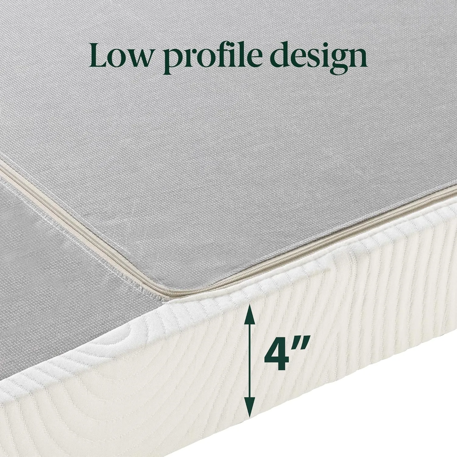 ZINUS 4 Inch Box Spring with Cover, No Assembly Mattress Foundation, Sturdy Metal Structure, Split King, White