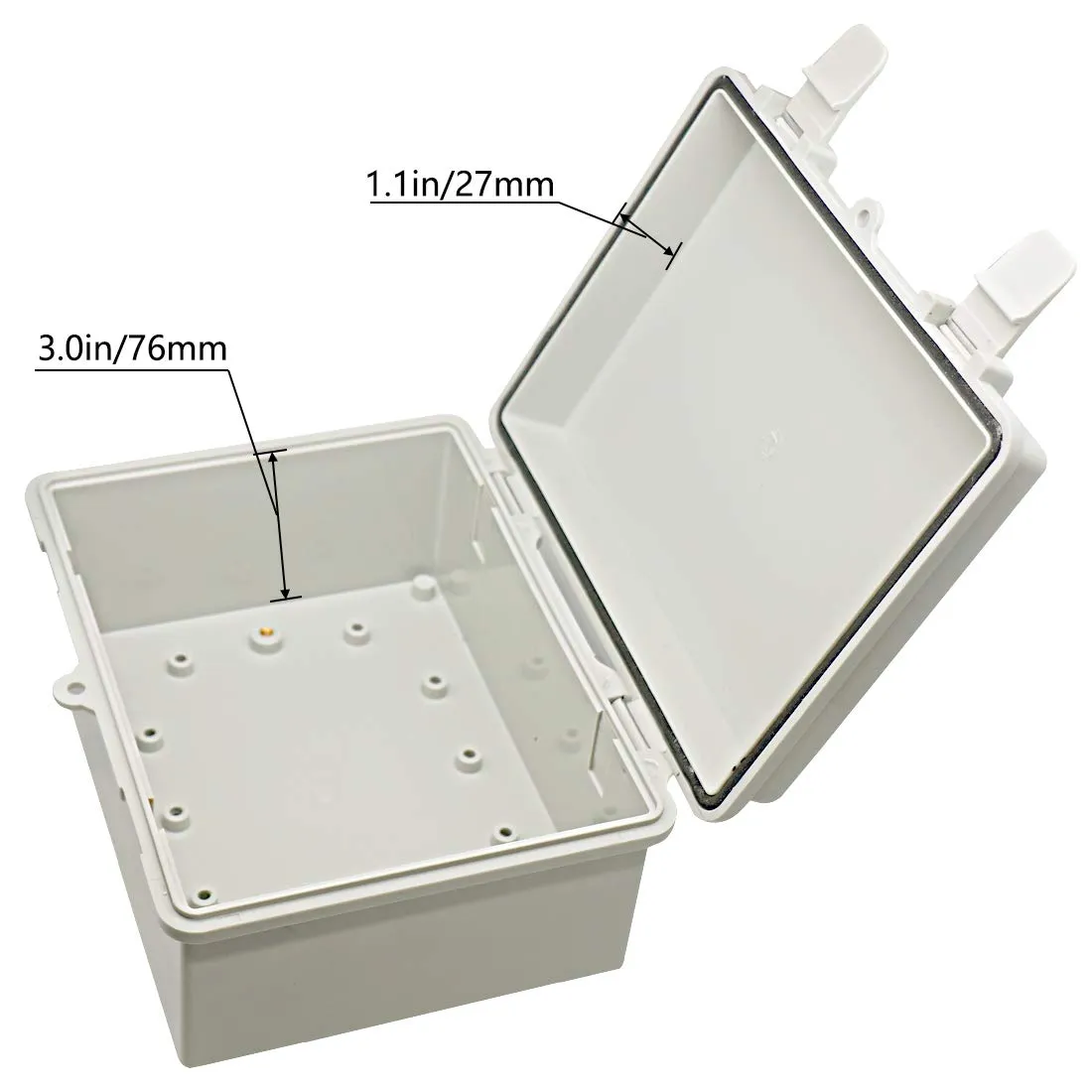 Zulkit Junction Box ABS Plastic Dustproof Waterproof IP65 Electrical Boxes Hinged Shell Outdoor Universal Project Enclosure 8.7 x 6.7 x 4.3 inch (220x170x110 mm)