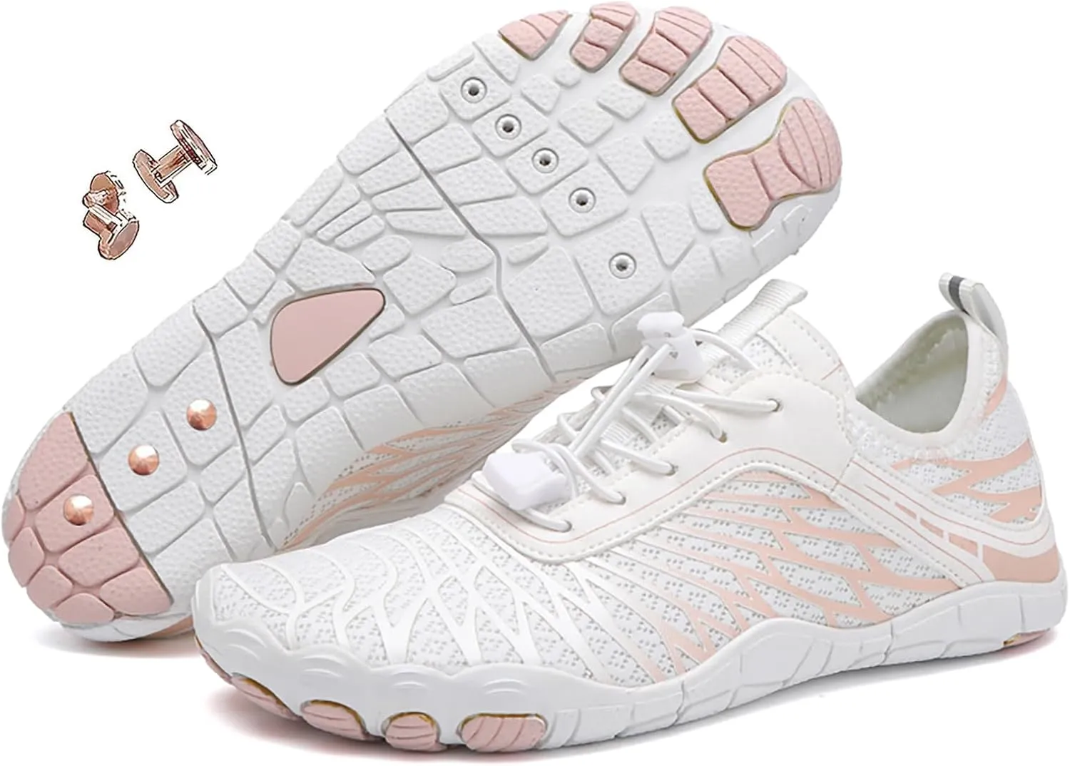 Zureto Grounding Shoes, Grounding Shoes with Copper, Hike Barefoot Footwear Waterproof Trail Running Women Mens